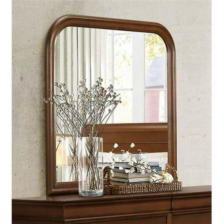 Homelegance 1856-6 Abbeville Collection Mirror- Brown Cherry - 38.5 x 1.25 x 38.25 in.