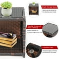 thumbnail image 4 of Gymax 3PCS Rattan Patio Conversation Furniture Set Yard Outdoor w/ Red Cushions, 4 of 9