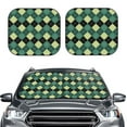 thumbnail image 2 of Zufioo Green Squares Print Folding Car Windshield Sun Visor, Anti-ultraviolet Sun Visor, Suitable for Trucks, Vans Car Accessories-Large, 2 of 6