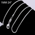 thumbnail image 4 of Clearance Sterling Silver Snake Chain Necklace For Women- 16"-24", 1mm Thin Chain Necklace, 4 of 8