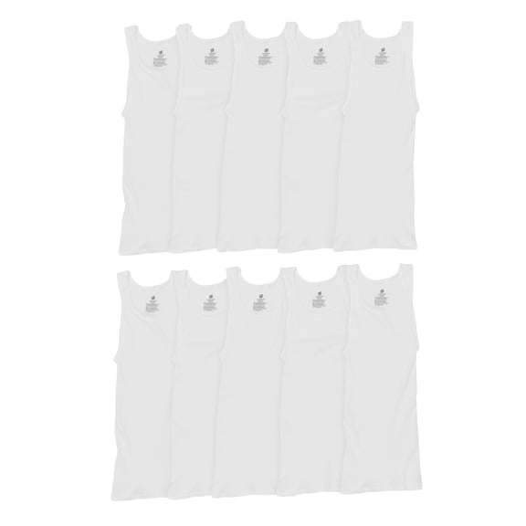 Hanes Men's Tank Tops Undershirt, Moisture-Wicking, Cotton Ribbed Tanks, White or Black/Grey Multipacks