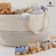 thumbnail image 3 of Baby Diaper Caddy Organizer | XL Cotton Rope Organizer for Wipes & Changing Table for Newborn, 3 of 6