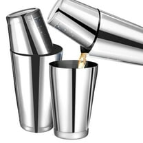 (2 Pack) Boston Cocktail Shaker, Drink Mixing Set (18oz & 24oz) Weighted Stainless Steel Shaker Tins, Cocktail & Martini Mixed Drink Shakers, Essential & Professional Bar Tools For Bartending