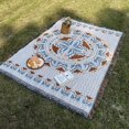 thumbnail image 1 of ZHAOCHENG Esterilla de picnic a prueba de humedad para tienda de campaña, mantel para acampar, tapete para césped, manta de hilo de punto bohemio, manta americana para acampar al aire libre, 1 of 5