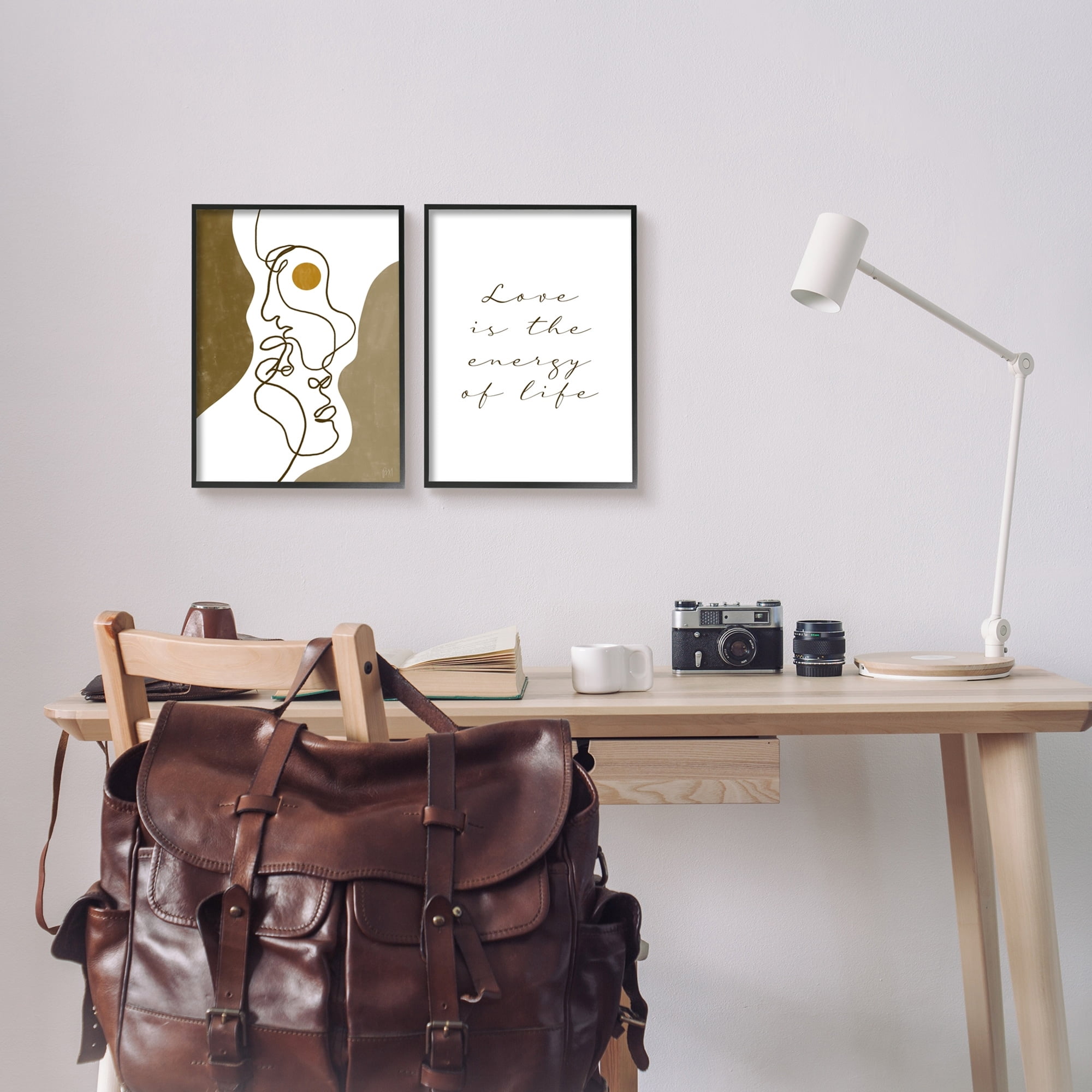 Stupell Indtries Love Is Energy Phrase Abstract Faces Couple Linework,11 x 14,Design by Birch&Ink