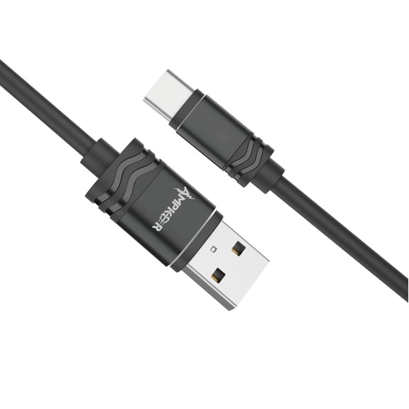 Ampker USB Cable for BLU View 2 - Heavy Duty Ultra Fast Charging 2.4A Type-C to USB Cable - 3.3 Feet - Black