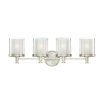 Nuvo 60-4644 - Decker - 4 Light Vanity Fixture w/ Clear & Frosted Glass
