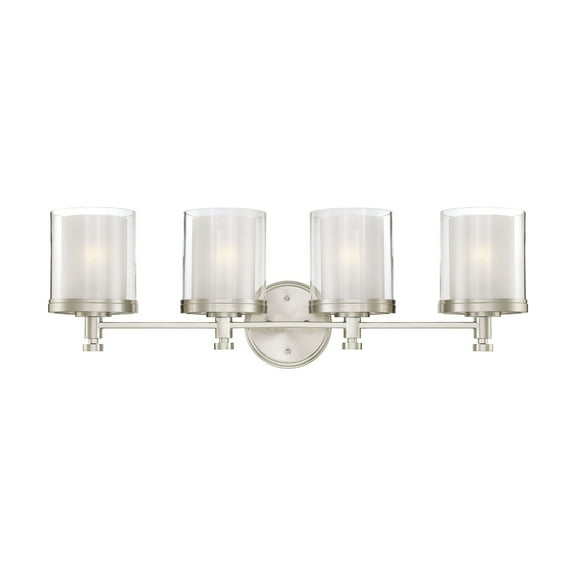 Nuvo 60-4644 - Decker - 4 Light Vanity Fixture w/ Clear & Frosted Glass