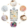 thumbnail image 6 of Yayeee 4 Pack Qtip Holder Bathroom Cotton Swab Canister with Lid Clear Dispenser Set, Halloween Cute Pumpkins, 6 of 6