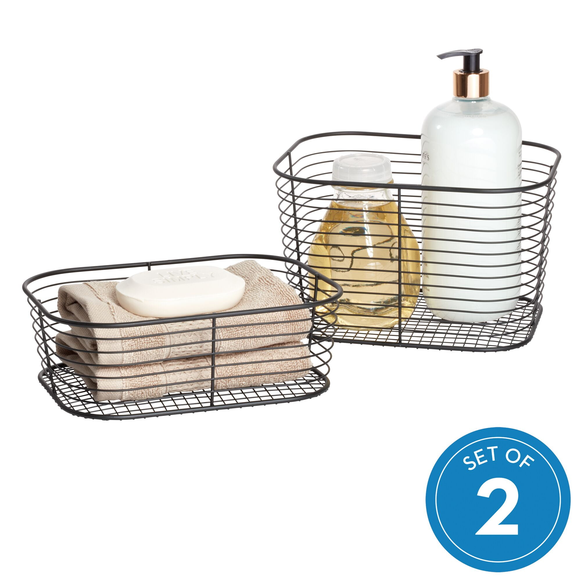 iDesign Vienna Small Vanity Basket for Bathroom Countertops and