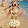 thumbnail image 3 of Uourmeti Cute Capybara & Sunflower Print Skirted One-Piece Swimsuit for Girls - Quick Dry Stretch Swim Dress for Beach Pool Vacation, 3 of 8