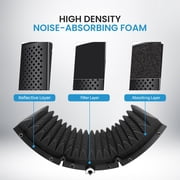 iDance Foldable Absorbent Microphone Isolation Shield, 3 Microphone Isolator Panels, Studio Recording Mic Vocal Isolation Shield, Foldable Sound Shield, Sound Isolator Panels for Recording
