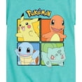 thumbnail image 3 of Pokémon - Pikachu, Charmander, Squirtle, And Bulbasaur Squares - Girls Fitted Short Sleeve T-Shirt, 3 of 5