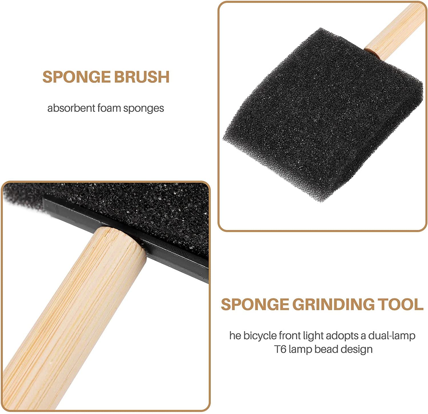 2 inch Foam Sponge Wood Handle Paint Brush Set (Value Pack of 40) -,  Durable and Great for Acrylics, Stains, Varnishes, Crafts, Art 