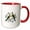 Red/White, variant on 3drose, Two Turtle Doves Cut-out Stencil Retro Style 3, 15oz Two-tone Red Mug