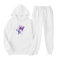 thumbnail image 2 of successthop 2 Pieces Lounge Set Women Fleece Long Sleeve Hoodie and Joggers Graphic Fall Drawstring Streetwear, 2 of 6