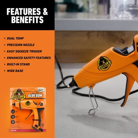 Gorilla Glue Orange and Black Dual Temp Full-Size Hot Glue Gun