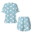thumbnail image 6 of "Wukai Funny Chicken Women's Pajama Set - Short-Sleeve Top and Shorts with Elastic Waistband and Pockets for Loungewear, Yoga, and Casual Wear-Small, 6 of 8