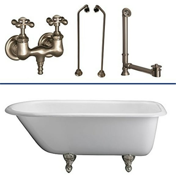 Barclay TKCTRH54-SN2 Tub Kit 54"; CI  Roll Top, Filler, Supplies, Drain