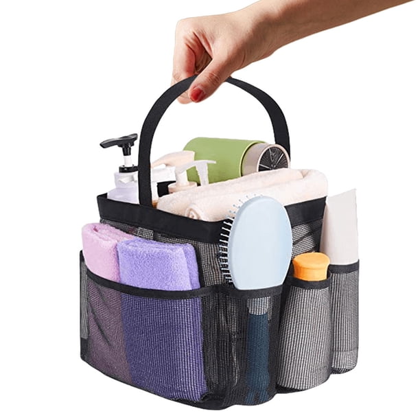 Portátil para Playa Artículos Tocador Malla Almacenamiento para Baño Y Fitness (negra) Color Con Una Manija