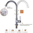 thumbnail image 4 of Cold Water Sink Faucet Single Handle One Hole High Arc Deck Mount Stainless Steel Bar Faucet - CX, 4 of 5