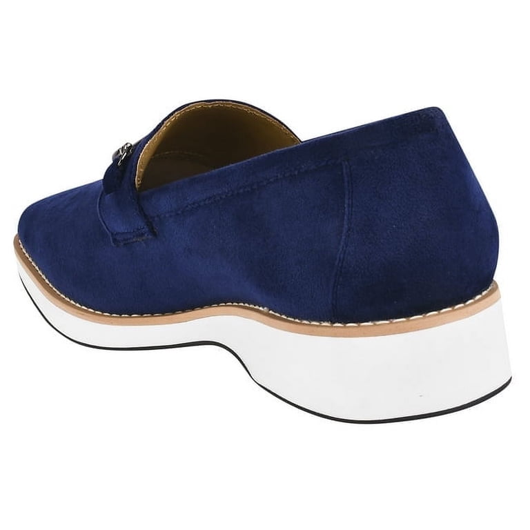 LIBERTYZENO Mens Classic Velvet slip on Loafer Shoes Navy  display picture 3