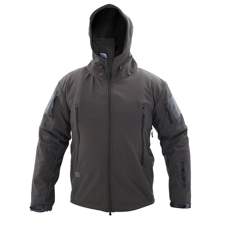 YanHoo Men s Hoodie Fleece Jacket 6 Zip Pockets Warm Winter Jacket