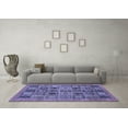 thumbnail image 3 of Ahgly Company Indoor Round Abstract Blue Modern Area Rugs, 5' Round, 3 of 4