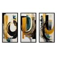 thumbnail image 2 of Designart "Contemporary Green Art Deco III" Modern Framed Wall Art Set Of 3 - Green Abstract Transitional Frame Gallery Wall Set For Home Decor, 2 of 6