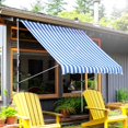 thumbnail image 2 of Outsunny 6.6'x5' Manual Retractable Patio Awning Window Door Sun Shade Deck Canopy Shelter Water Resistant UV Protector Blue, 2 of 10