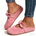 thumbnail image 2 of Women's Bowknot Faux Suede Mule Clogs, Slip-On Closed-Toe Casual Comfort Slides, 2 of 5