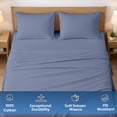 thumbnail image 3 of Dee's Collection 800 TC 4 Piece Sheet Set 15 Inch Deep pocket 100% Egyptian Cotton Full-XL Size, Mediterranean Blue Color, 3 of 6