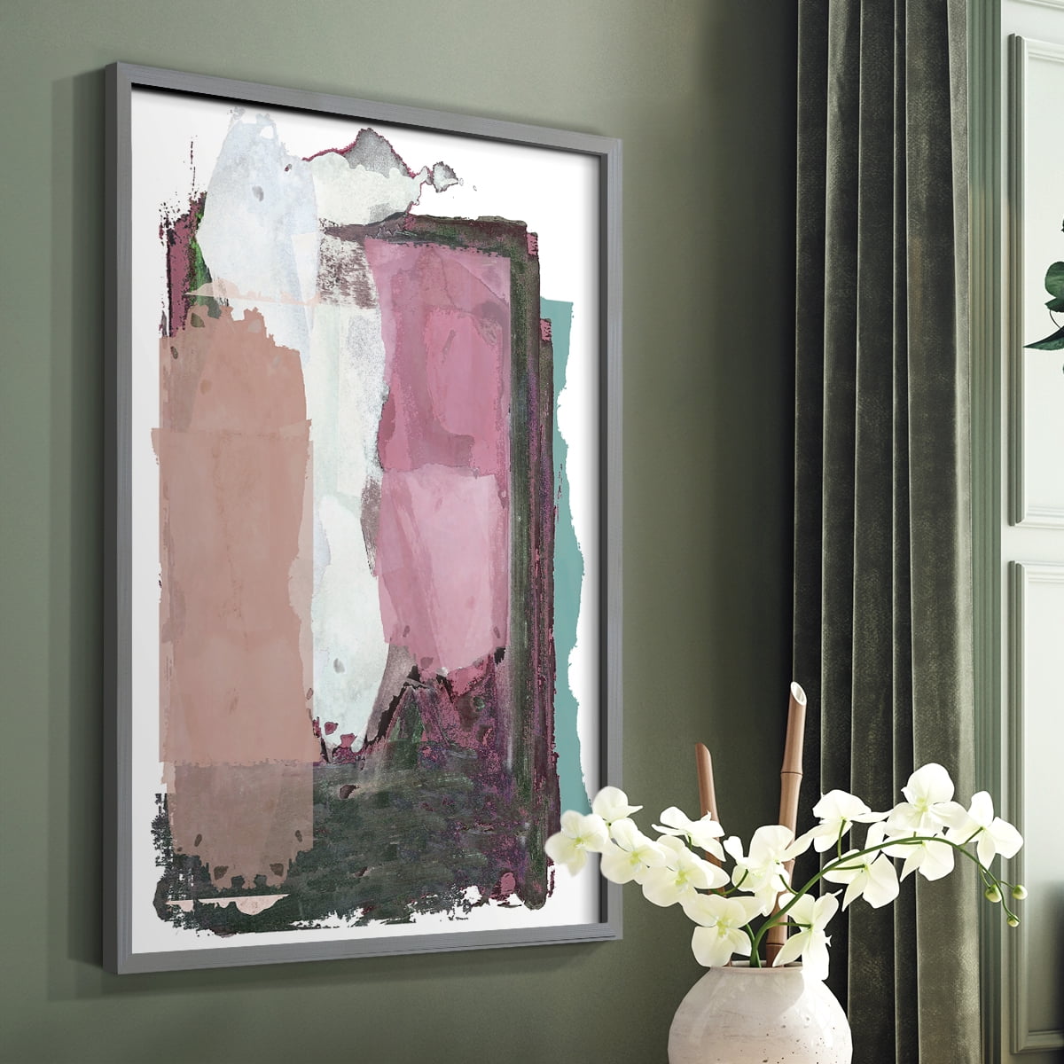 Brights Soft Wash II Framed Print in Gray Solid Wood Framed Print No Nail Hanging