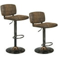 thumbnail image 4 of Gymax Set of 2 Adjustable Bar Stools Swivel Bar Chairs w/Backrest Retro Brown, 4 of 10