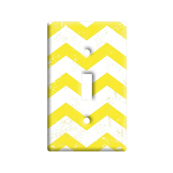 Vintage Chevrons Yellow Light Switch Plate Cover