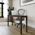 thumbnail image 3 of Home Design Camden Writing Desk with Spacious Tabletop and Sturdy Legs, Modern Streamlined Design for Home Office, Study Nook, or Living Space, Brown, 3 of 9