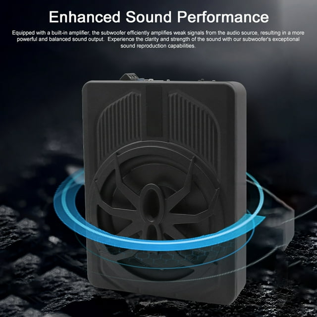 Subwoofer 10 Inch 800W Under Car Subwoofer High Power Active Subwoofer Speaker Built in Amplifier with Volume Controller Blue LED Ambient Light for 12V Car Truck SUV RV