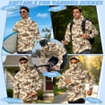 thumbnail image 5 of SEANATIVE Men's Fishing Rash Guard, Sun Protection Long Sleeve Fishing Shirt Pullover with Mesh Face Mask Sun Protective Shirt Summer Outfits for Outdoor, L, Fish Camo Brown Beige, 5 of 7