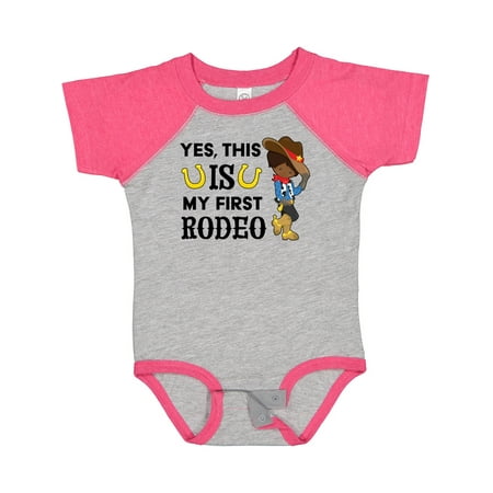 

Inktastic Yes This is My First Rodeo- Cowboy in Hat and Boots Gift Baby Boy Bodysuit