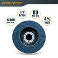 thumbnail image 5 of POWERTEC 10PK 4-1/2" Zirconia Flap Discs, 40 Grits for Angle Grinder, Compatible with DeWalt DCG413B, DWE402, DCG405B, DWE4011 - Ideal for Sanding and Grinding Metal & Stainless Steel (11101N), 5 of 9
