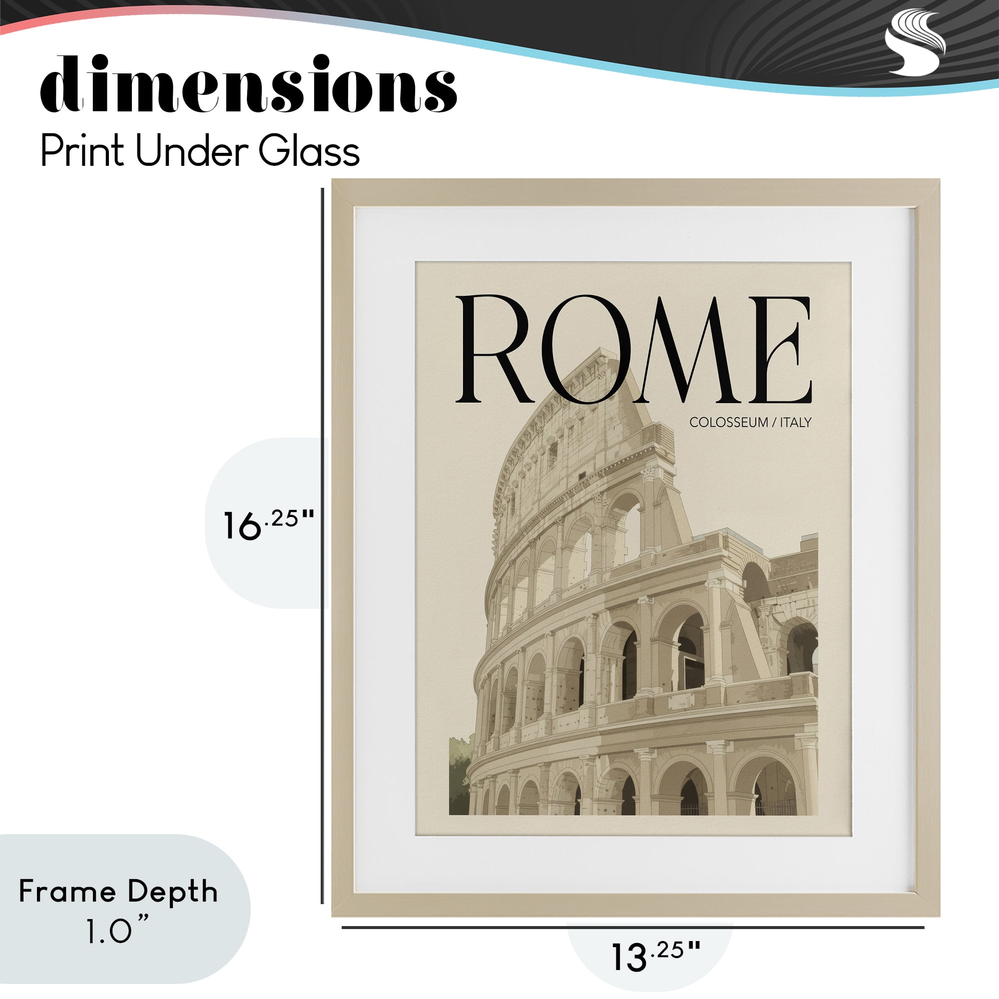 Stupell Industries Vintage Rome Colosseum Birch Framed Print Under Glass, design by Andreas Magnusson