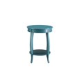 thumbnail image 3 of Tcbosik 18" Side Table Wood Modern Round End Table with Storage Open Shelf, Teal, 3 of 4