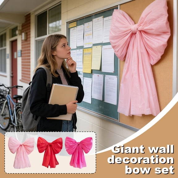 Giant Bow Decoration for Wall Large Bow Themed Party Decorations Christmas Tree Topper Bow Ribbon for Christmas Wedding Birthday Party Wall Pendant