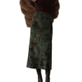 thumbnail image 2 of Women's Ditsy Floral High Waisted Skirts Green S, 2 of 7