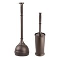 thumbnail image 1 of Set de desatascador y escobilla para inodoro mDesign Hyde Bronze, 1 of 9