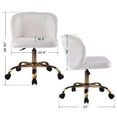 thumbnail image 4 of Impressions Vanity Rylee Swivel Vanity Chair, 360 Degree Rotating Makeup Seat (White Velvet), 4 of 5
