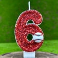 thumbnail image 4 of CNKOO Décorations de Noël Intérieures Baseball Bougie d'Anniversaire 9e Dessus de Gâteau de Baseball Déco Bougies Neuf Ans Paillettes Rouges Numéro 9 Dessus de Cupcake Décorations Fête d'Anniversaire Enfants Adultes, 4 of 4