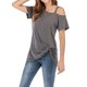 thumbnail image 5 of Camiseta de hombro Frío Sonducket para Mujer de Algodón gris oscuro XXL, 5 of 6