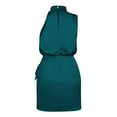 thumbnail image 4 of Ketyyh-chn99 Robes Grande Taille pour Femmes Robe Maxi Grande Taille Robe d'Été Manche à Volants Ample Fluide Plissée Robe Mini Bleu,P, 4 of 4