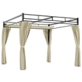 thumbnail image 1 of Outsunny Pavillon Extérieur 10 Pieds x 10 Pieds, Auvent de Pergola Rétractable avec Rideaux, 1 of 10